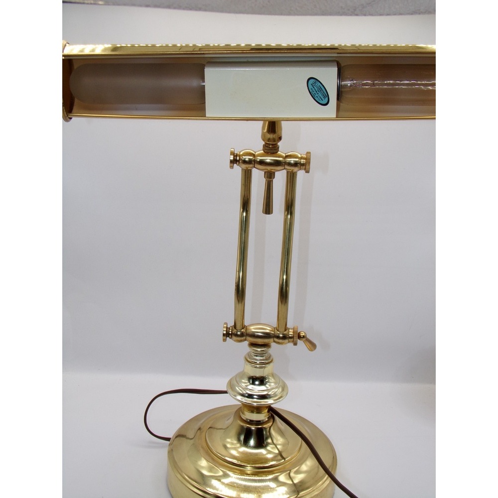 Vtg Brass Desk Lamp Adjustable Task Bankers Piano Pharmacy MCM Grandmillenial - Picture 13 of 16